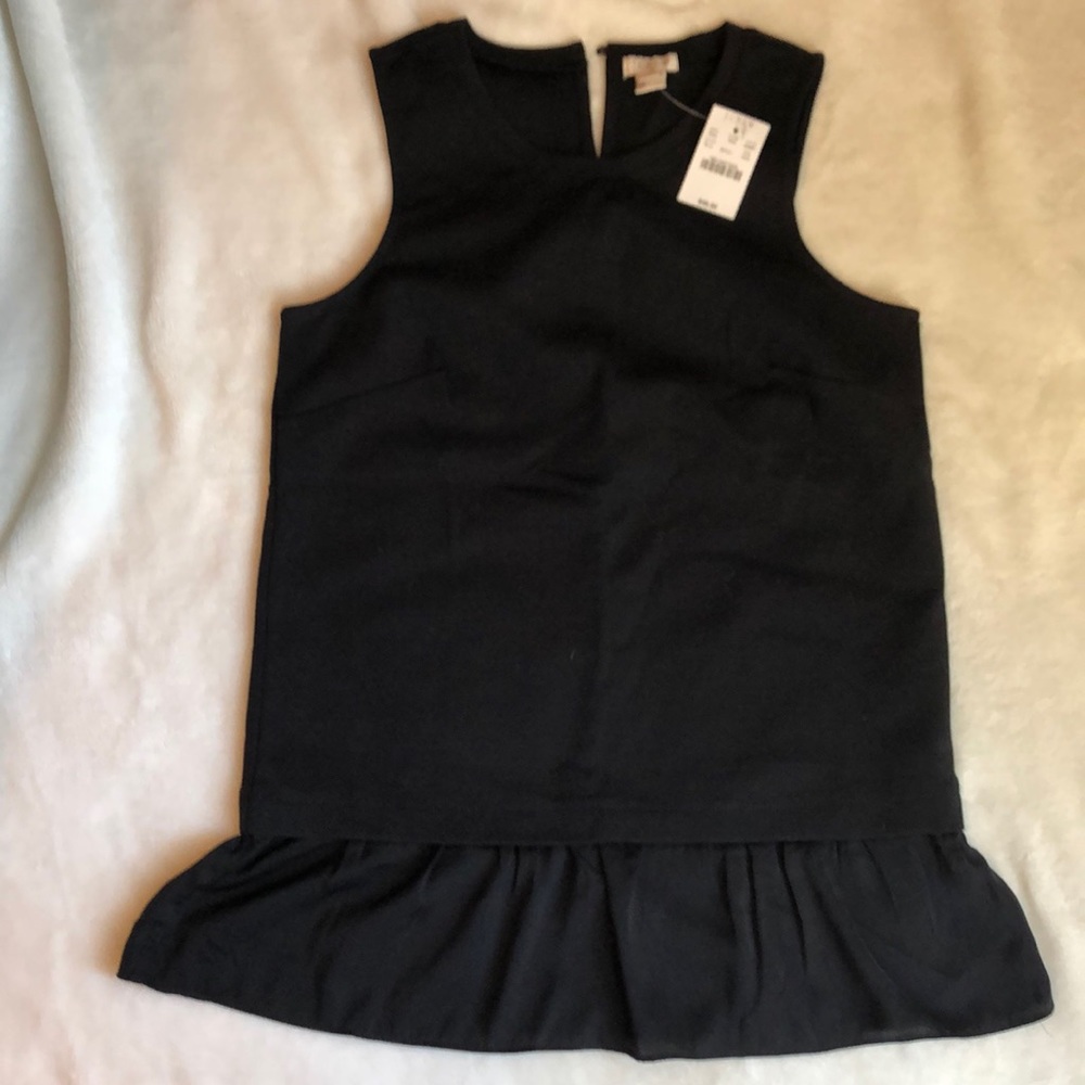 J.Crew black dress peplum shirt